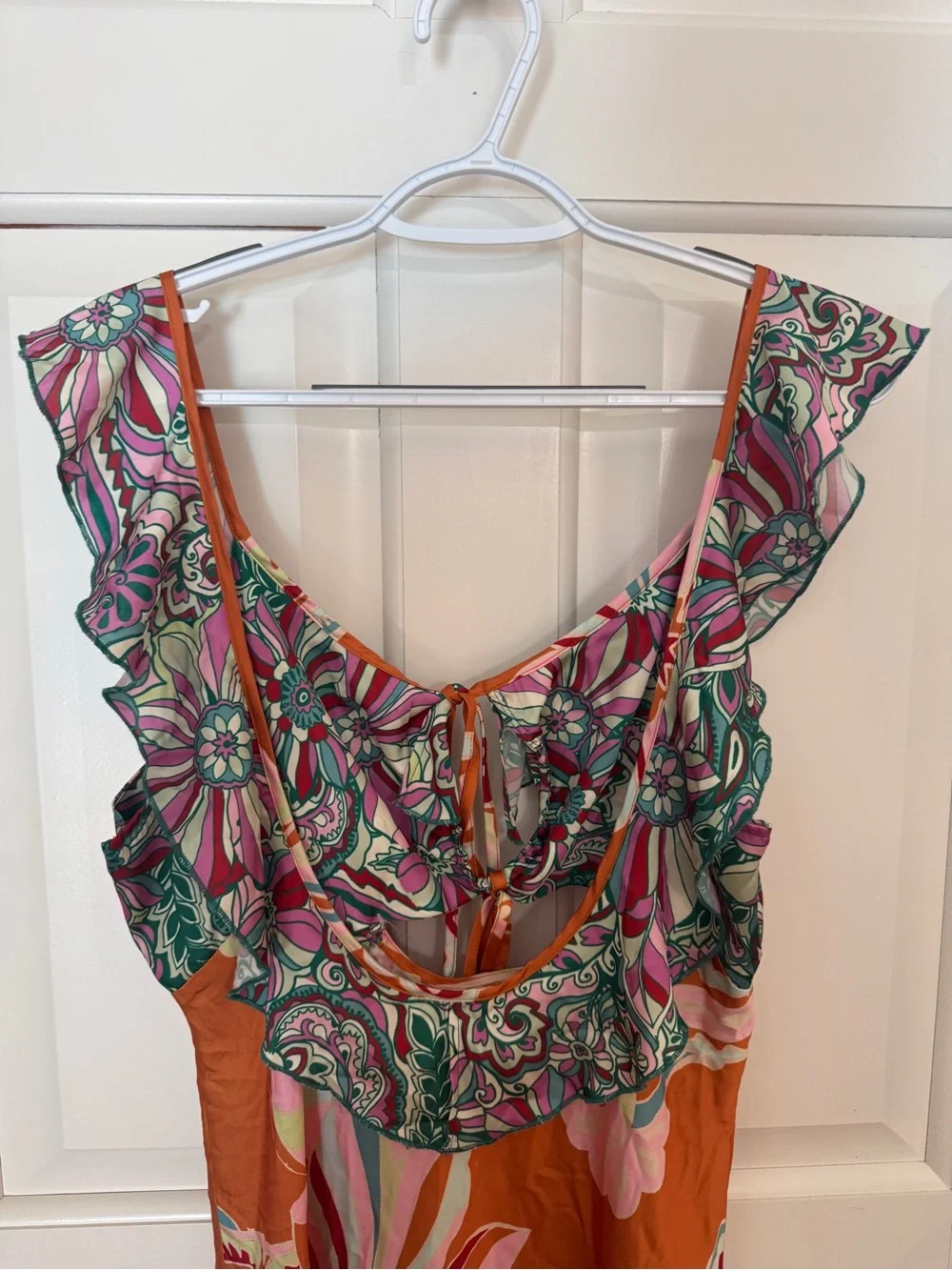 Free People Bali Daphne Slip Dress Floral Cutout Tie Front Mini 25983